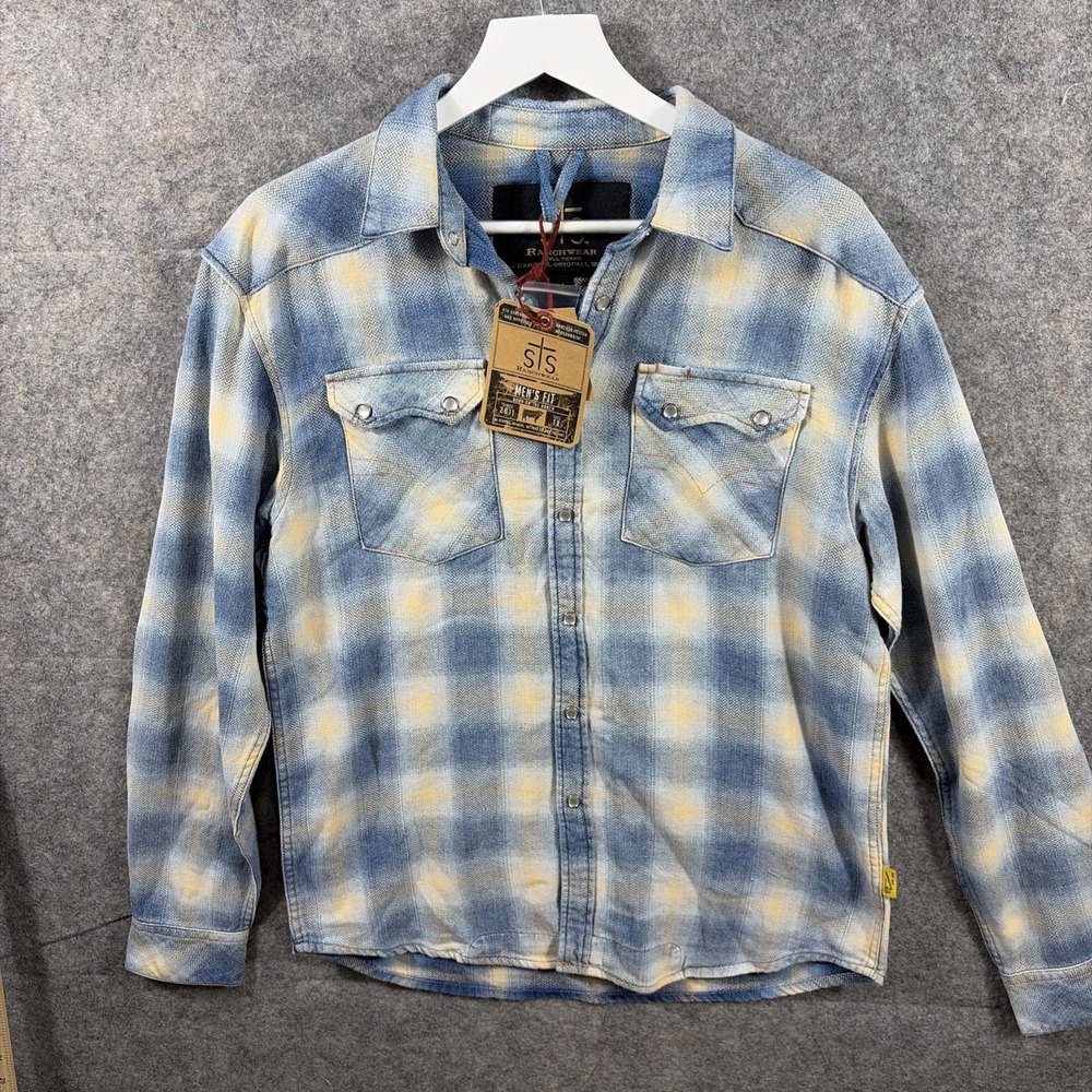 NWT‎ STS Ranchwear Men's Merritt Plaid Shirt Size Medium